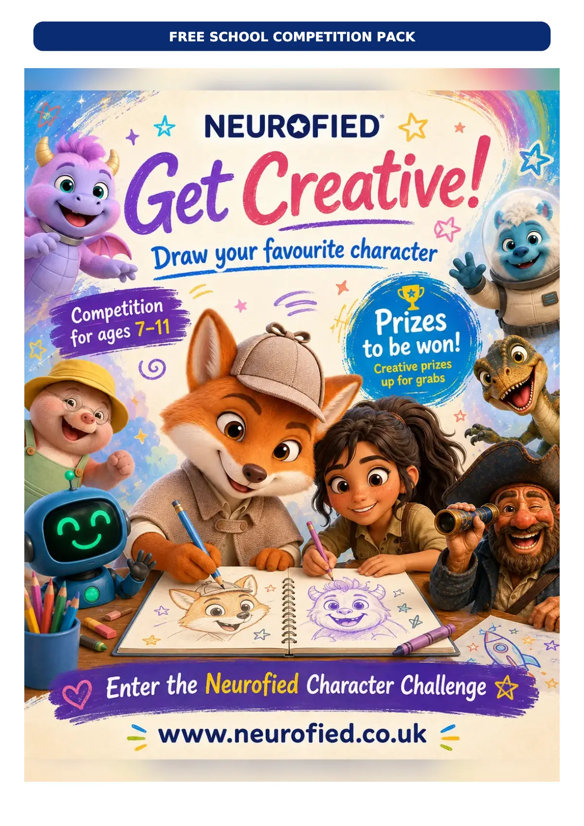 The Neurofied Character Challenge — free school competition pack, page 1 of 3