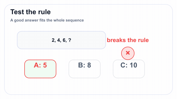 Test the rule before choosing